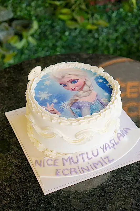 Butik Resimli Buz Kraliçesi Pastası