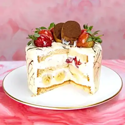 7-8 Kiilik Muz&Çilek Pasta Meyve