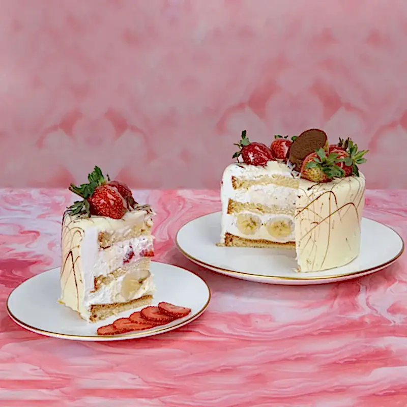 7-8 Kiilik Muz&Çilek Pasta Meyve